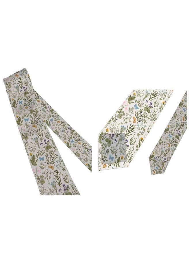 Yekiua Floral Men's Necktie Vintage Herbs Wild Flowers Botanical Holiday Festival Funny Ties For Men Formal Occasion Wedding Neck Tie Pale Green Yellow Blue - Image 3